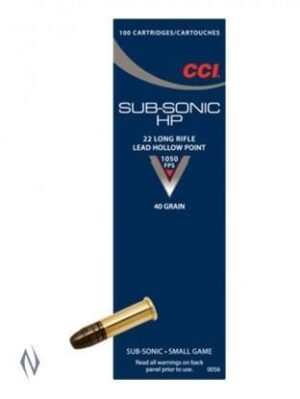 CCI 22LR SUBSONIC 40GR HP 500 PK 1050FPS
