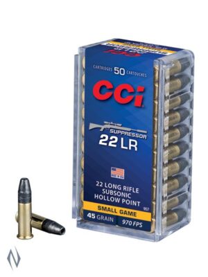 CCI 22LR SUPPRESSOR 45GR HP 970FPS 50PK