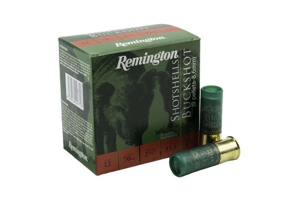 REMINGTON 12 G 34GR (9PELLET) BUCKSHOT (25 ROUNDS)