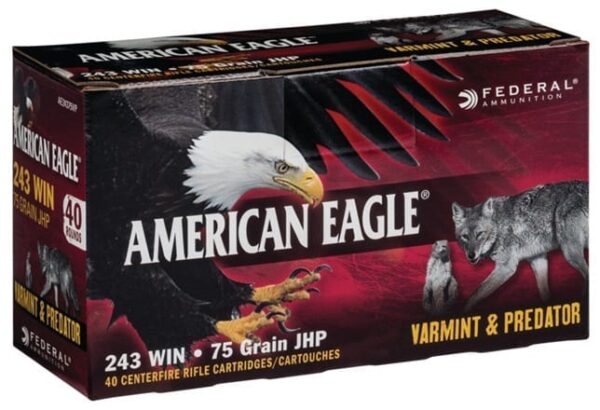 FEDERAL 243 WIN 75GR JHP AE VARMINT (40 PACK)